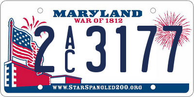 MD license plate 2AC3177