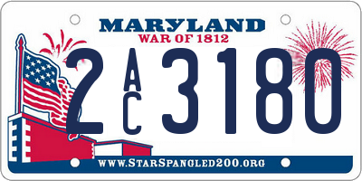 MD license plate 2AC3180