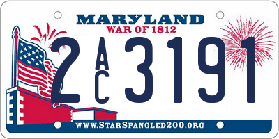 MD license plate 2AC3191