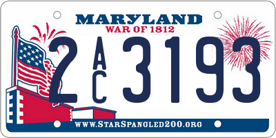 MD license plate 2AC3193