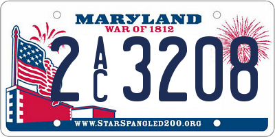 MD license plate 2AC3208
