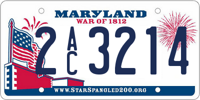 MD license plate 2AC3214