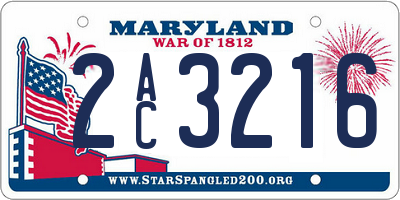 MD license plate 2AC3216