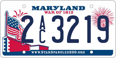 MD license plate 2AC3219
