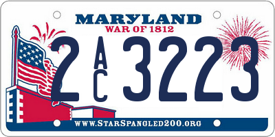 MD license plate 2AC3223