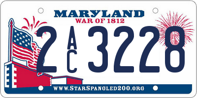 MD license plate 2AC3228