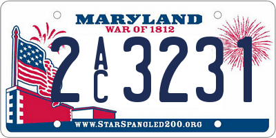 MD license plate 2AC3231