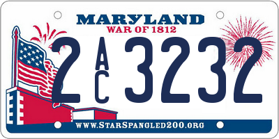 MD license plate 2AC3232