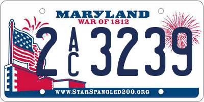 MD license plate 2AC3239