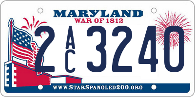 MD license plate 2AC3240