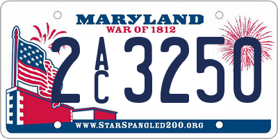 MD license plate 2AC3250
