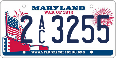 MD license plate 2AC3255