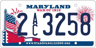 MD license plate 2AC3258