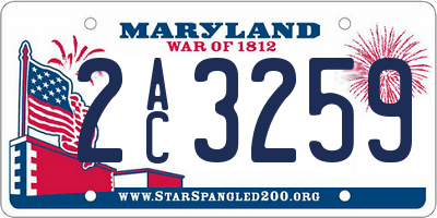 MD license plate 2AC3259