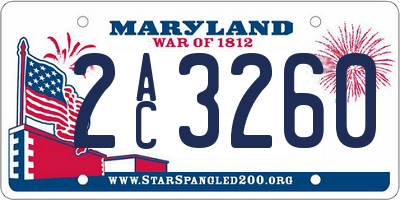 MD license plate 2AC3260