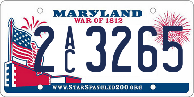 MD license plate 2AC3265