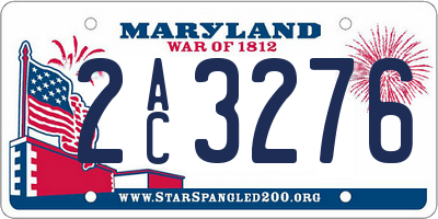 MD license plate 2AC3276