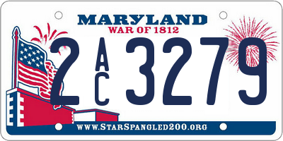 MD license plate 2AC3279