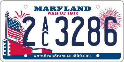 MD license plate 2AC3286