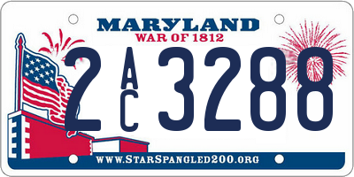 MD license plate 2AC3288