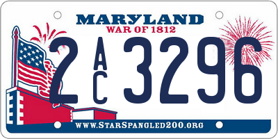 MD license plate 2AC3296