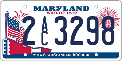 MD license plate 2AC3298