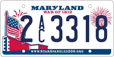 MD license plate 2AC3318