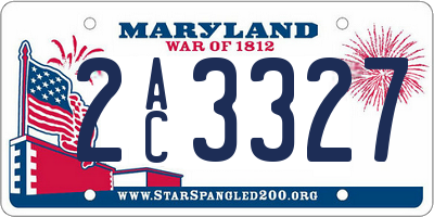 MD license plate 2AC3327