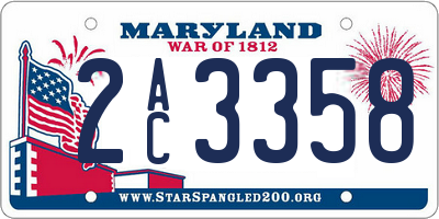 MD license plate 2AC3358