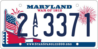 MD license plate 2AC3371