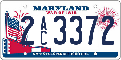 MD license plate 2AC3372