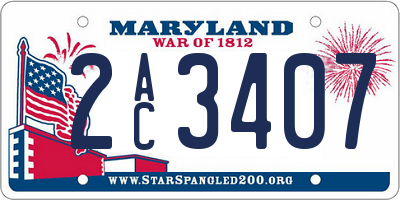 MD license plate 2AC3407