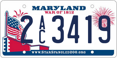 MD license plate 2AC3419