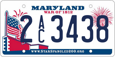 MD license plate 2AC3438
