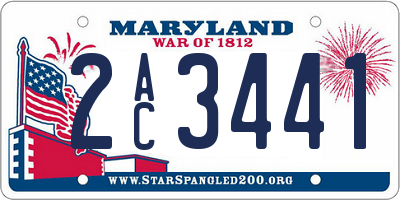 MD license plate 2AC3441