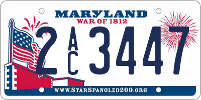 MD license plate 2AC3447