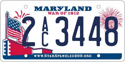 MD license plate 2AC3448