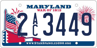 MD license plate 2AC3449
