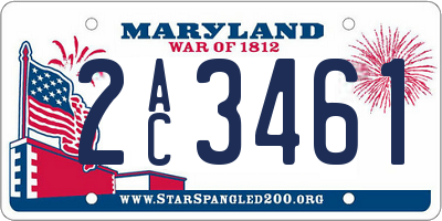MD license plate 2AC3461