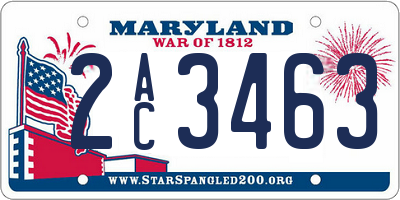 MD license plate 2AC3463
