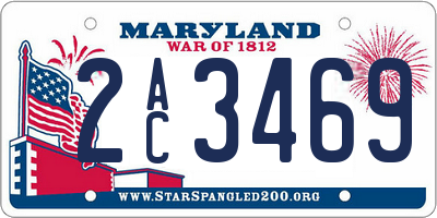 MD license plate 2AC3469