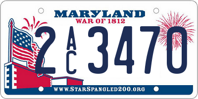 MD license plate 2AC3470