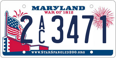 MD license plate 2AC3471