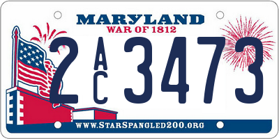 MD license plate 2AC3473