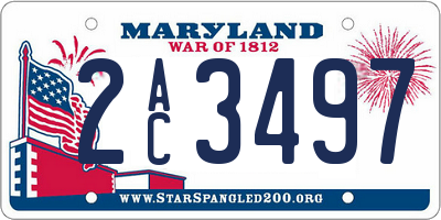 MD license plate 2AC3497