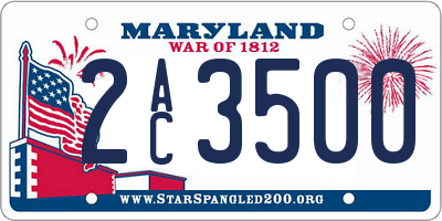 MD license plate 2AC3500