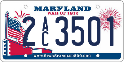 MD license plate 2AC3501