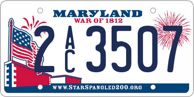 MD license plate 2AC3507