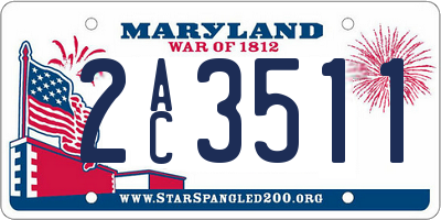 MD license plate 2AC3511
