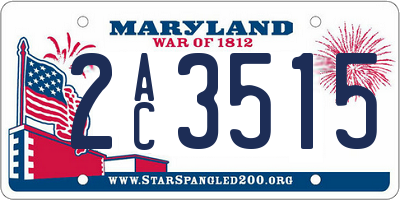 MD license plate 2AC3515